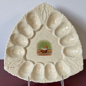 Vintage Ruby 1988 triangle egg plate